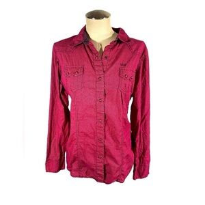 Cruel Girl Pearl Snap Long Sleeve Blouse Circle Design Size XXL